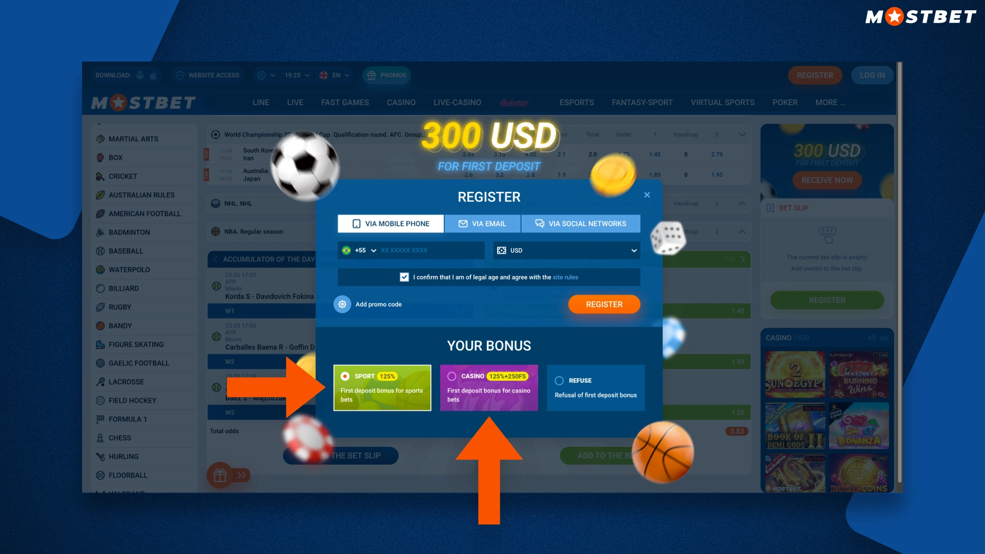 Mostbet پر رجسٹریشن کرتے وقت خوش آمدید بونس کیسے حاصل کیا جائے؟