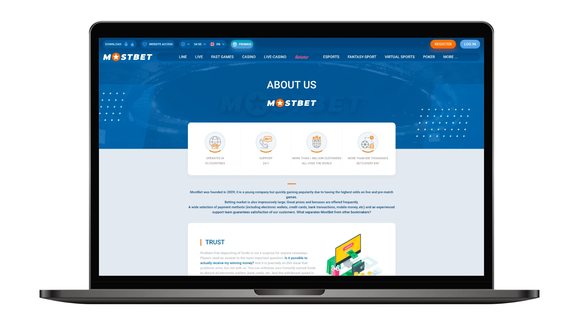 detailed information about the betting company mostbet