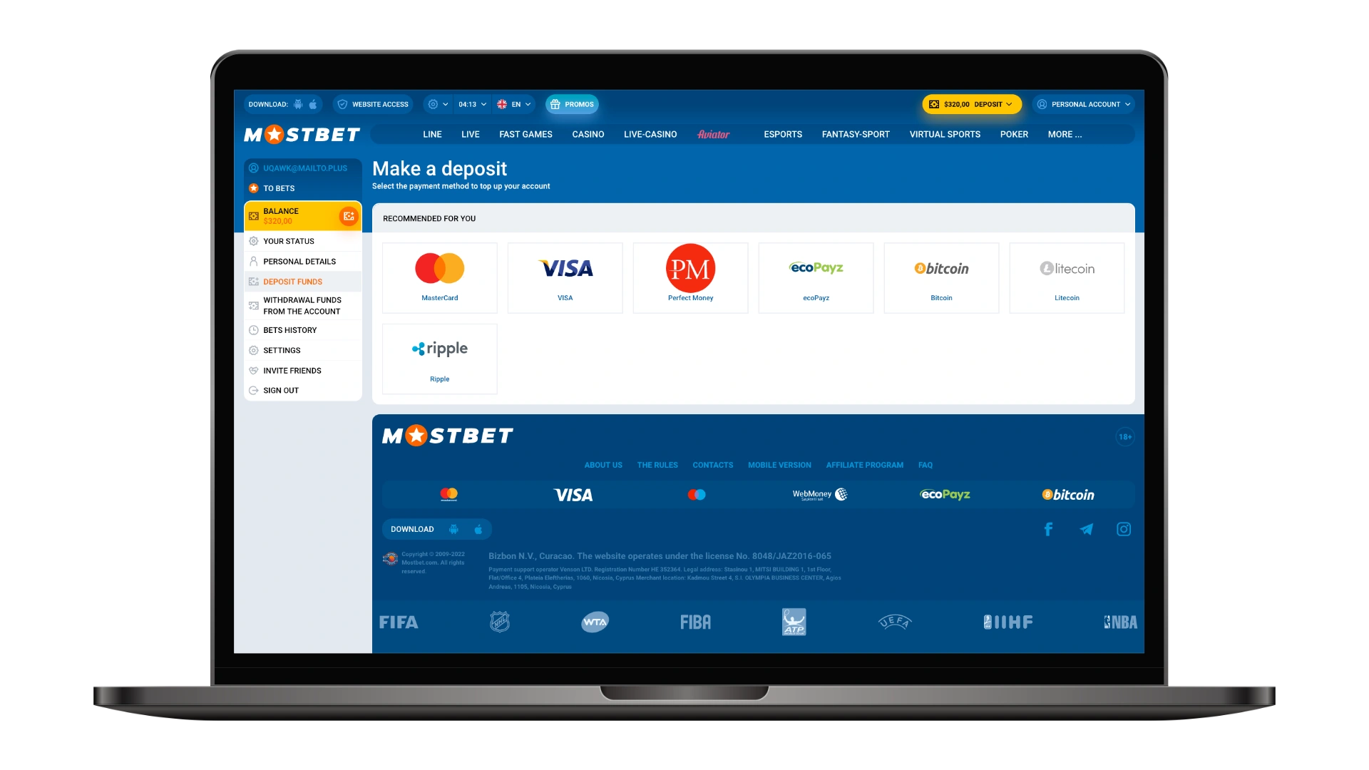 Learn which payment methods are available to Mostbet customers
