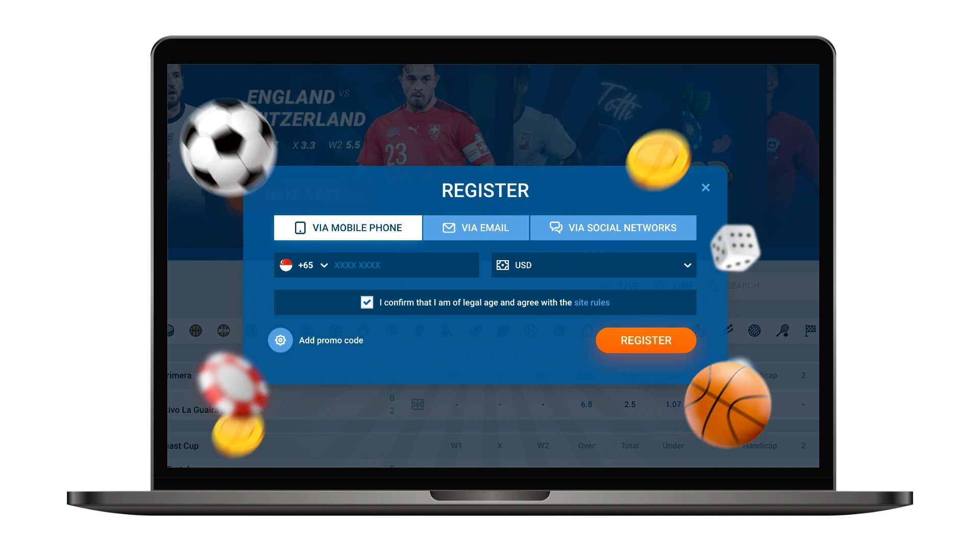 A detailed registration process on the website and in the Mostbet app