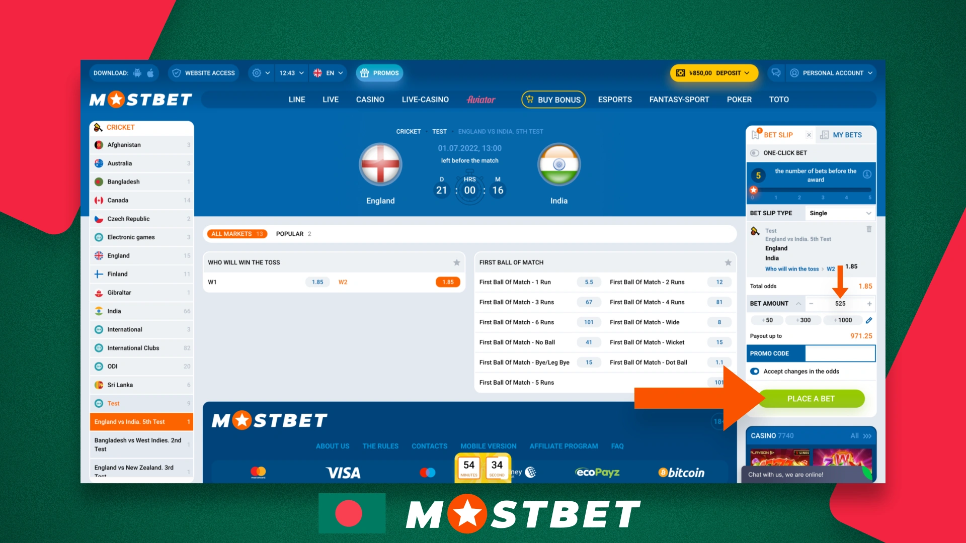 A step-by-step guide on how to bet on the Mostbet Bangladesh website