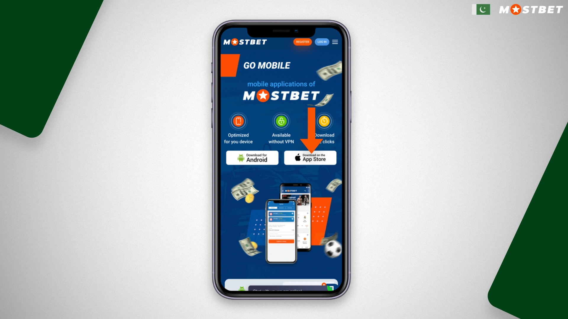 Mostbet mobile app download page for iPhone and iPad