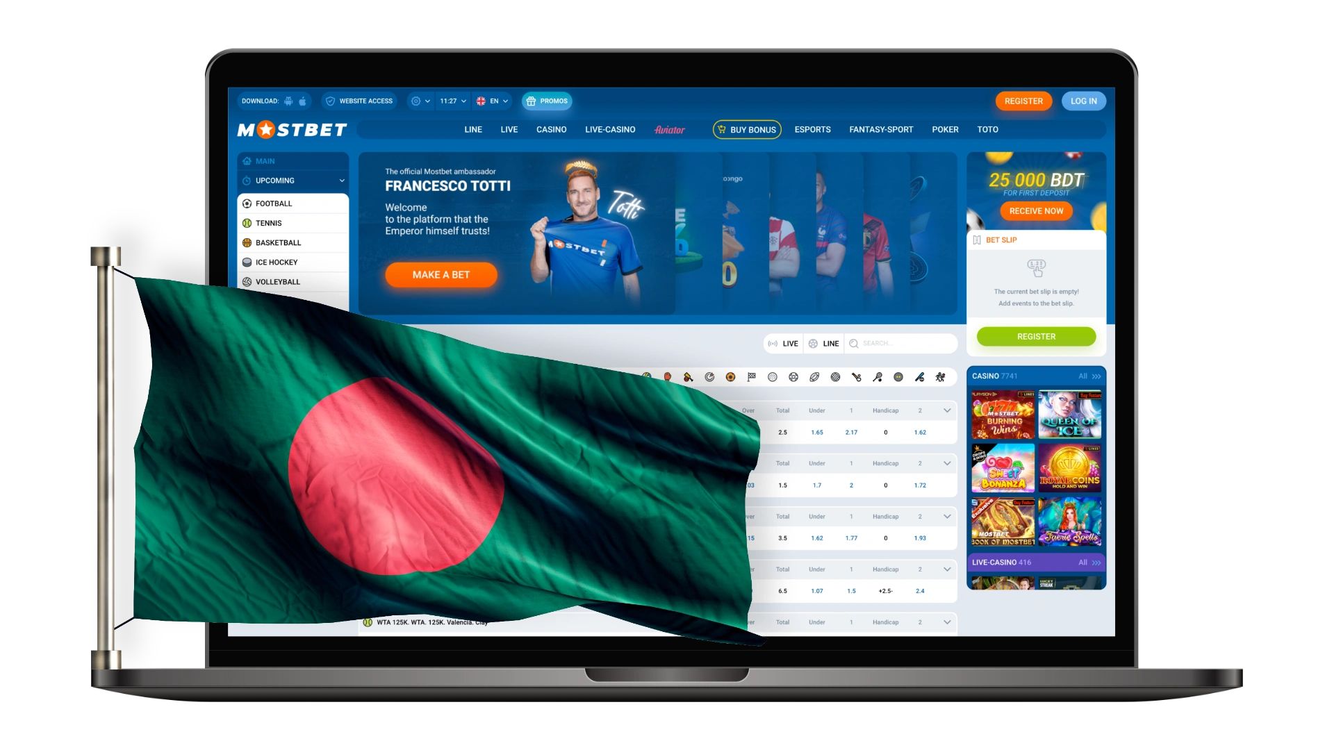 The official website of the betting company Mostbet Bangladesh