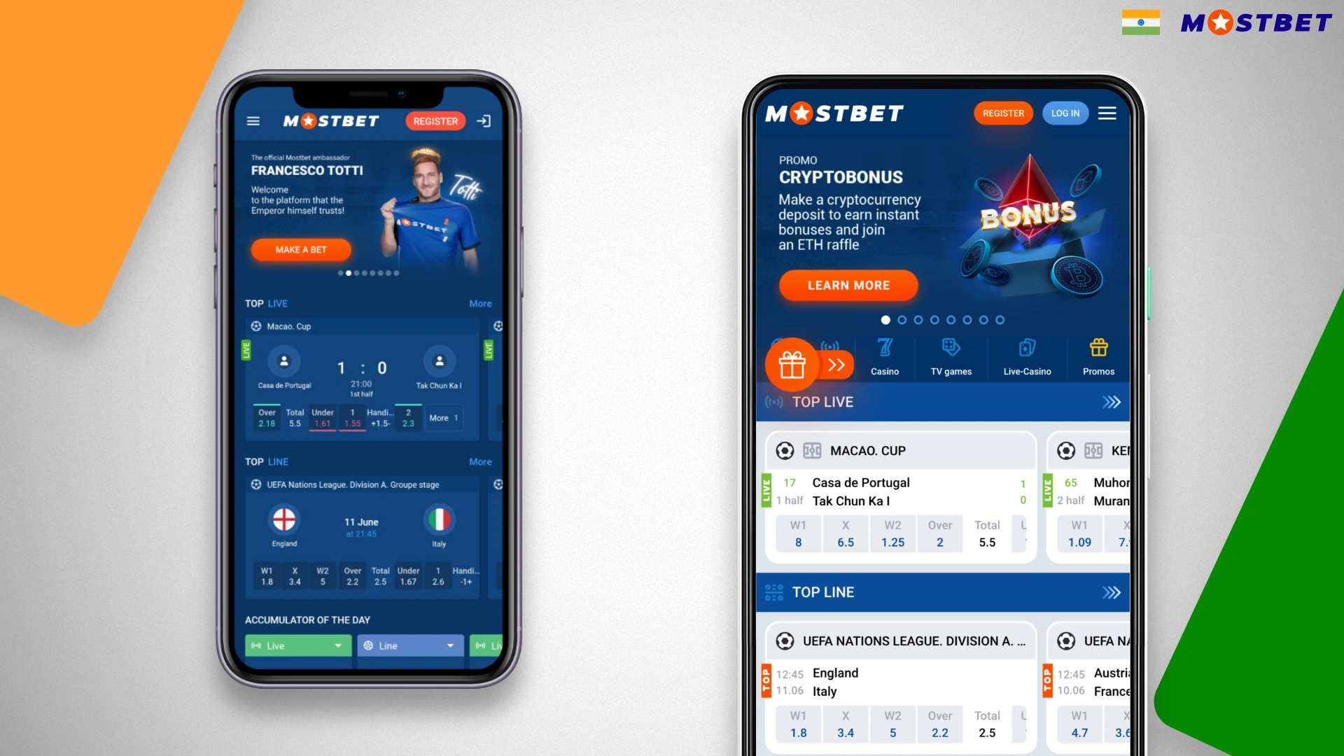 Free mobile applications Mostbet for Android and iPhone