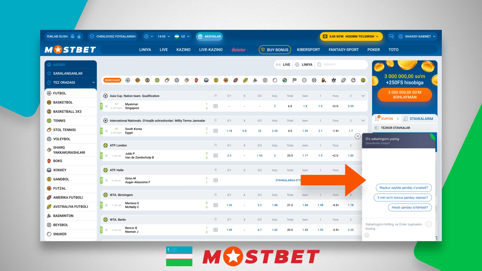 Online chat with Mostbet Uzbekistan customer support
