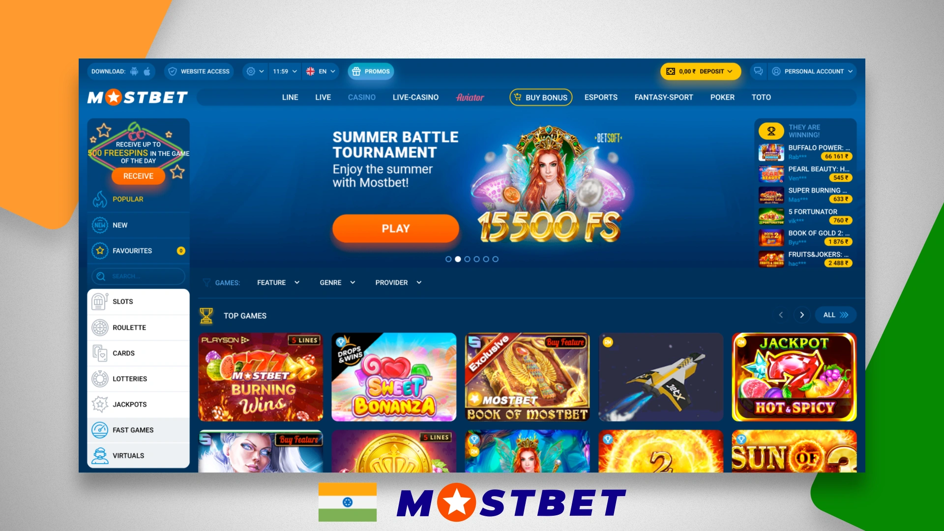 List of popular games on Mostbet, played by millions of Indians
